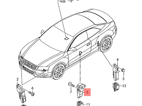 Senzor impact lateral fata Audi A4 B8 2.0 TDI CAG 103 KW OEM 8K0955557C
