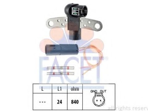 Senzor impulsuri, arbore cotit RENAULT ESPACE III (JE0) (1996 - 2002) FACET 9.0199K piesa NOUA