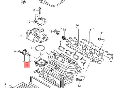 Senzor MAP 1.9 tdi 105hp BXE Vw Passat B6 2007 2008 OEM 038906051B