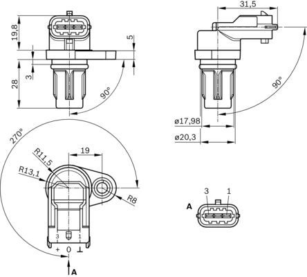 Senzor pozitie ax cu came # Fiat Bravo 1.4 ii [198] 16v benzina 140cp/103kw 198 A7.000 2008 2009 2010 2011 2012 2013 2014 2015 2016 2017 2018 2019 2020 2021 2022 2023 2024 2025 # 0 232 103 097 # BOSCH