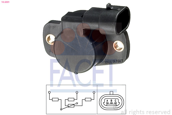 Senzor pozitie clapeta acceleratie # Fiat Qubo 2010 2011 2012 2013 2014 2015 2016 2017 2018 2019 2020 2021 2022 2023 2024 2025 # 10 5001 # FACET