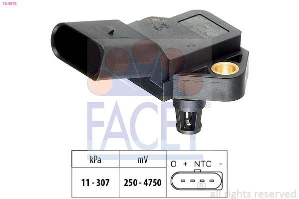 Senzor presiune aer ~ Audi A5 2011 2012 2013 2014 2015 2016 2017 ~ 10.3075 ~ FACET