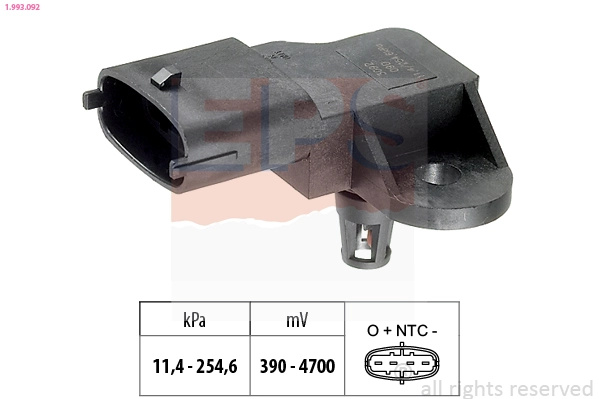 Senzor presiune aer EPS 1.993.092 se potriveste la VAUXHALL ASTRA Mk V (H) combi (A04) 2004 2005 2006 2007 2008 2009