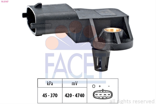Senzor Presiune Aer; Senzor, Presiune Galerie Admisie Facet Suzuki 10.3167