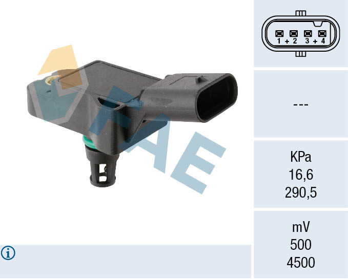 Senzor, presiune galerie admisie Intake aer temperature senzor AUDI A1 A3 A4 ALLROAD B8 A4 ALLROAD B9 A4 B8 A4 B9 A5 A6 C7 A7 Q3 Q5 TT CUPRA ATECA MITSUBISHI COLT VI SEAT ALHAMBRA 1.3-2.0CNG 06.04- FAE FAE15265