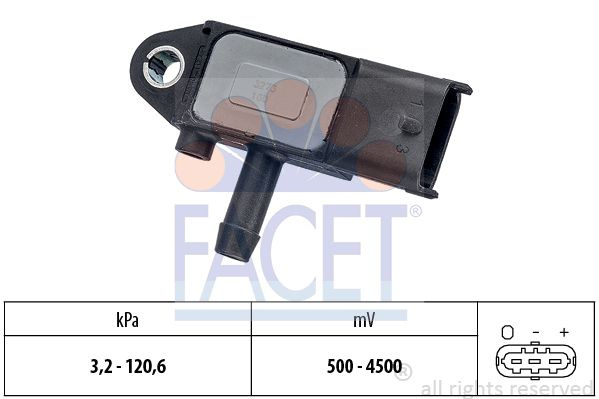 Senzor presiune gaze evacuare 10 3273 FACET pentru Fiat Doblo Fiat Punto Opel Astra Alfa romeo Mito Opel Zafira Opel Insignia Chevrolet Cruze Alfa romeo Gt Alfa romeo 147 Alfa romeo 159 Opel Corsa Alfa romeo Brera Alfa romeo Spider Fiat Bravo Fiat Ri