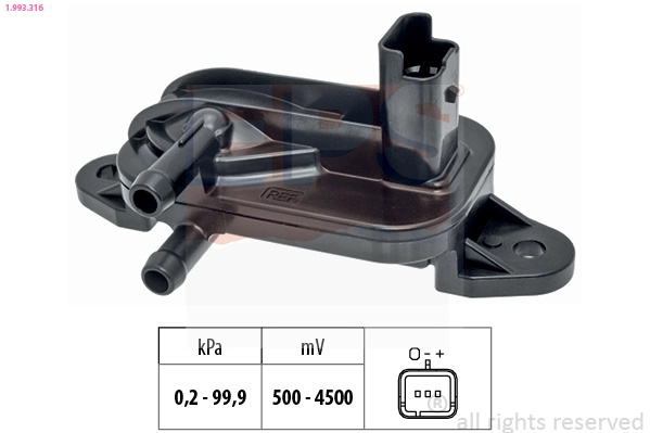 Senzor, presiune gaze evacuare EPS 1.993.316 model CITROEN C5 I (DC_) 2001 2002 2003 2004