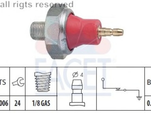 Senzor presiune ulei 7 0015 FACET pentru Opel Corsa Opel Vectra Opel Monterey Opel Vita Rover 200 Rover Cabriolet Rover 400 Rover 600 Honda Ballade Honda Civic Nissan Sentra Nissan Sunny Nissan Tsuru Nissan Pulsar Honda Accord Honda Legend Honda Crx 