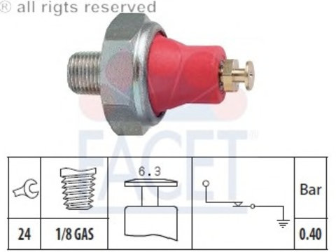 Senzor presiune ulei 7 0016 FACET pentru Opel Monterey Mazda 121 Toyota Corolla Mazda 323 Mazda Familia Mazda Glc Toyota Carina Toyota Camry Mazda Etude Toyota Hiace Toyota Land Toyota Hilux Toyota Tacoma Toyota Celica Toyota Quantum Mazda 626 Mazda 