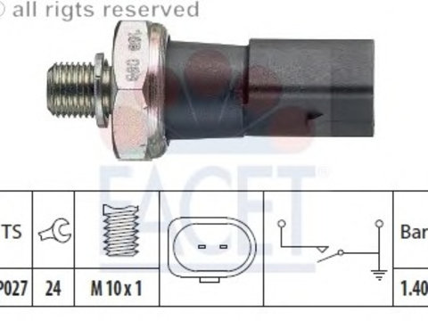 Senzor presiune ulei 7 0168 FACET pentru Vw Jetta Vw Vento Audi Tt Audi A3 Vw Golf Vw Rabbit Vw Touran Audi A6 Seat Altea Audi A4 Seat Toledo Skoda Laura Skoda Octavia Vw Passat Audi A8 Seat Leon Vw Eos Vw Bora Vw Beetle Vw New Vw Novo Seat Exeo Audi