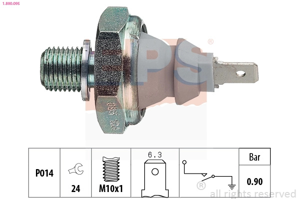 Senzor presiune ulei EPS 1.800.095 se potriveste la SKODA OCTAVIA I (1U2) ALH; AGR 1896cc 90cp 66kW 1996 1997 1998 1999 2000 2001 2002 2003 2004 2005 2006 2007 2008 2009 2010