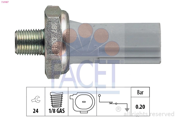Senzor presiune ulei FACET 7.0187 la masina MITSUBISHI L200 / TRITON (KJ_, KK_, KL_) 4N15 2442cc 154cp 113kW 2014 2015 2016 2017 2018 2019 2020