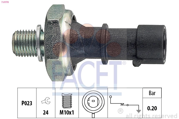 Senzor presiune ulei FACET OPEL MOKKA / MOKKA X (J13) 2012-2017 - 7.0170