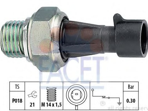 Senzor presiune ulei FIAT 500L (199_) (2012 - 2020) FACET 7.0096