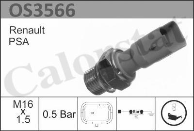 Senzor,presiune ulei PEUGEOT 106 II (1A_, 1C_), Hatchback, 04.1996 - 05.2005 Calorstat by Vernet OS3566
