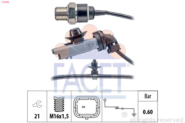 Senzor presiune ulei # Peugeot 5008 2010 2011 2012 2013 2014 2015 2016 2017 2018 2019 2020 2021 2022 2023 2024 2025 # 7 0199 # FACET