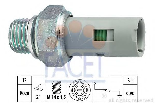 Senzor presiune ulei RENAULT TWINGO I (C06) (1993 - 2012) FACET 7.0153 piesa NOUA