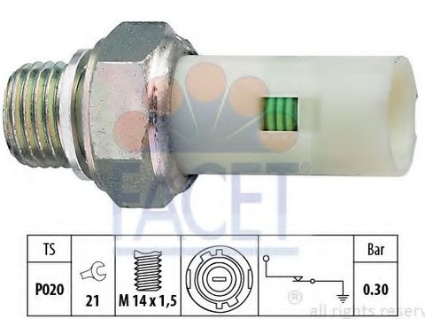 Senzor presiune ulei RENAULT TWINGO I (C06) (1993 - 2012) FACET 7.0076 piesa NOUA