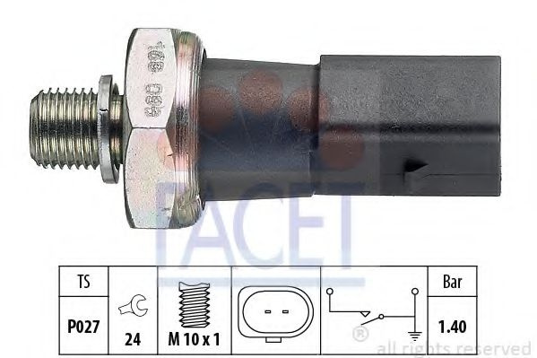 Senzor presiune ulei VW NEW BEETLE (9C1, 1C1) (1998 - 2010) FACET 7.0168