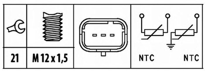 Senzor sonda temperatura apa CITROEN JUMPY caroserie BS BT BY BZ HELLA 6PT009309521