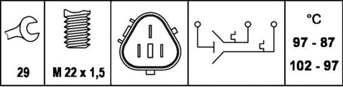 Senzor sonda temperatura apa VW NEW BEETLE Cabriolet 1Y7 HELLA 6ZT007800111