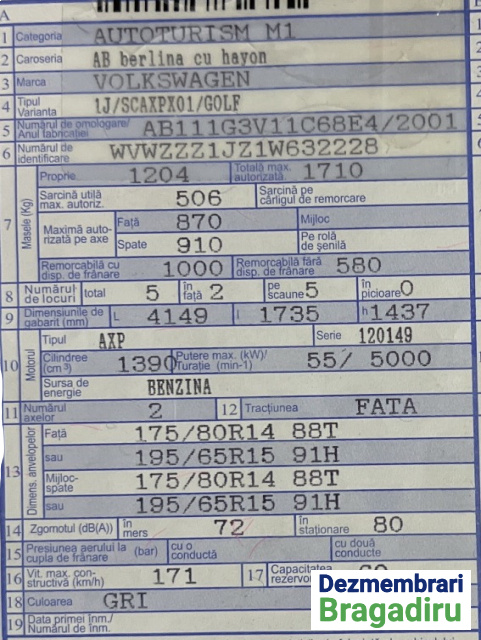 Senzor temperatura apa Volkswagen VW Gol