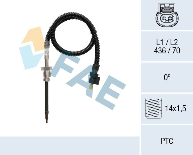 Senzor, temperatura gaze evacuare Exhaust gas temperature senzor catalytic converter MERCEDES C A205 C C205 C CL203 C T-MODEL S203 C T-MODEL S205 C W203 C W205 CLC CL203 CLK C209 2.1D-3.0 d 03.01- FAE FAE68060