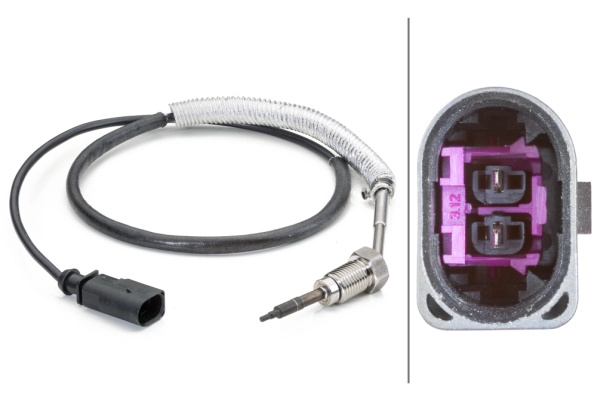 Senzor, temperatura gaze evacuare HELLA 6PT 014 494-291 pentru SKODA FABIA II Combi (545) 2007-2010