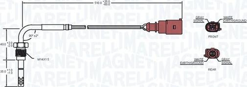 Senzor. temperatura gaze evacuare Senzor temperatura evacuare AUDI A3 SEAT ALTEA ALTEA XL LEON TOLEDO III SKODA O VW GOLF V (1K1), Hatchback, 10.2003 - 02.2009 Magneti Marelli 172000019010