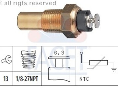 Senzor temperatura lichid de racire 7 3005 FACET pentru Opel Corsa Opel Kadett Opel Rallye Opel Vectra Opel Ascona