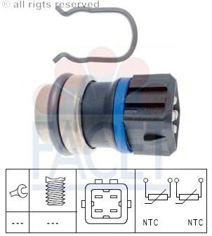 Senzor temperatura lichid de racire 7 3146 FACET pentru Vw Passat Vw Eurovan Vw Transporter Vw Golf Vw Jetta Vw Vento Seat Toledo Seat Ibiza Seat Cordoba Vw Sharan Ford Galaxy Skoda Felicia Vw Corrado Vw Derby Vw Flight Vw Polo Vw Caddy Vw Panel Seat