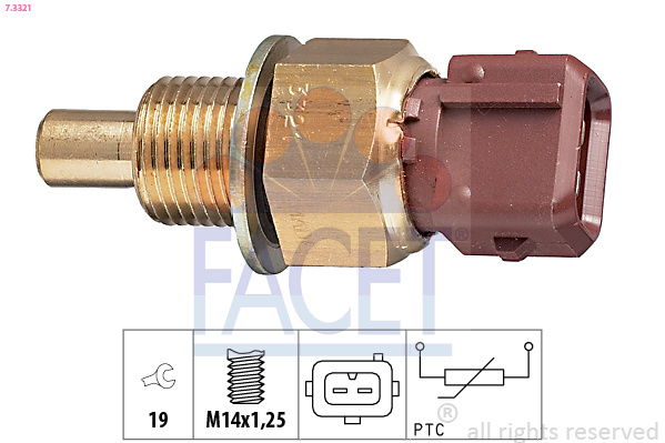 Senzor temperatura lichid de racire 7 3321 FACET pentru Peugeot 306 CitroEn Saxo CitroEn Berlingo Peugeot 106 CitroEn Xantia Peugeot 406 Peugeot Partner Peugeot Ranch Peugeot Grand CitroEn Xsara CitroEn Xm Peugeot 206