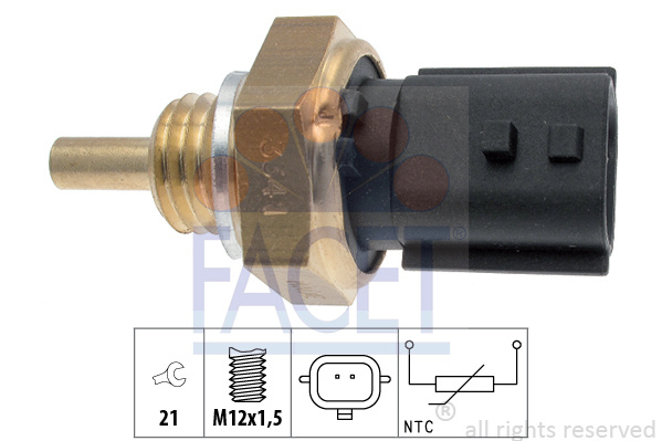 Senzor temperatura lichid de racire 7 3341 FACET pentru Renault Megane Renault Twingo Renault ScEnic Renault Grand Renault Modus Dacia Duster Nissan Dualis Nissan Qashqai Renault Gran Renault Clio Renault Euro Renault Laguna Renault Kangoo Dacia Lodg