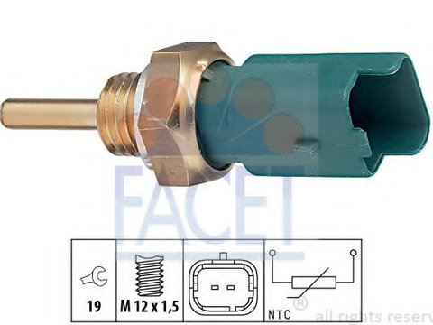 Senzor,temperatura lichid de racire FIAT SEICENTO / 600 (187) (1998 - 2010) FACET 7.3261