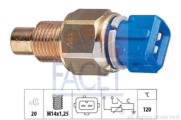 Senzor temperatura lichid de racire ~ Peugeot 406 1995 1996 1997 1998 1999 2000 2001 2002 2003 2004 ~ 7.3558 ~ FACET