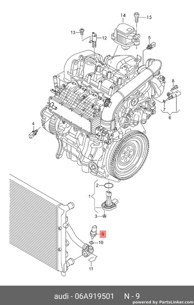 Senzor temperatura lichid racire Audi A6 4F C6 3.0