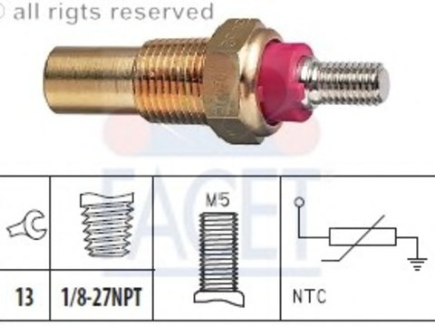 Senzor temperatura ulei 7 3082 FACET pentru Ford Fiesta Ford Escort Ford Orion Ford Sierra Ford Transit Ford Verona