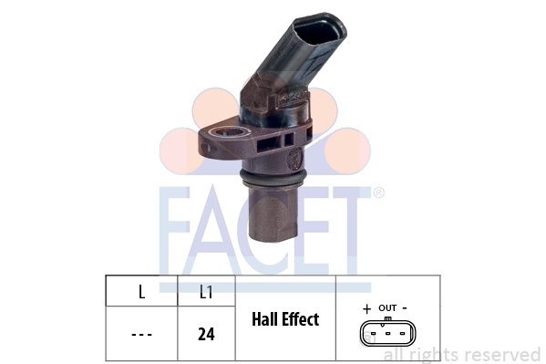 Senzor turatie 9 0773 FACET pentru Vw Passat Seat Alhambra Seat Ibiza Vw Eurovan Vw Kombi Vw Transporter Vw Touran Skoda Octavia Skoda Superb Vw Jetta Vw Vento Vw Sharan Audi Tt Skoda Laura Vw Golf Audi A1 Vw Tiguan Skoda Roomster Vw Eos Vw Polo Vw C