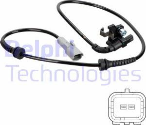 Senzor.turatie roata Senzor ABS Spate Dreapta-Stanga DS DS 4 CITROEN C4 C4 I C4 II DS4 PEUGEOT 307 307-KOMBI 308 Delphi SS20694