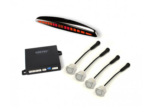 Senzori de parcare spate Keetec BS 410, cu buzzer, 12V, 4 senzori