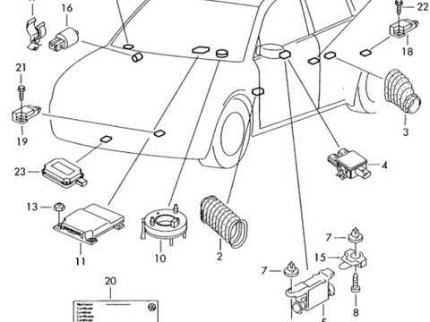 Senzori impact airbag laterali Audi A3 8L 1.9 TDI automata OEM 8L0959643C