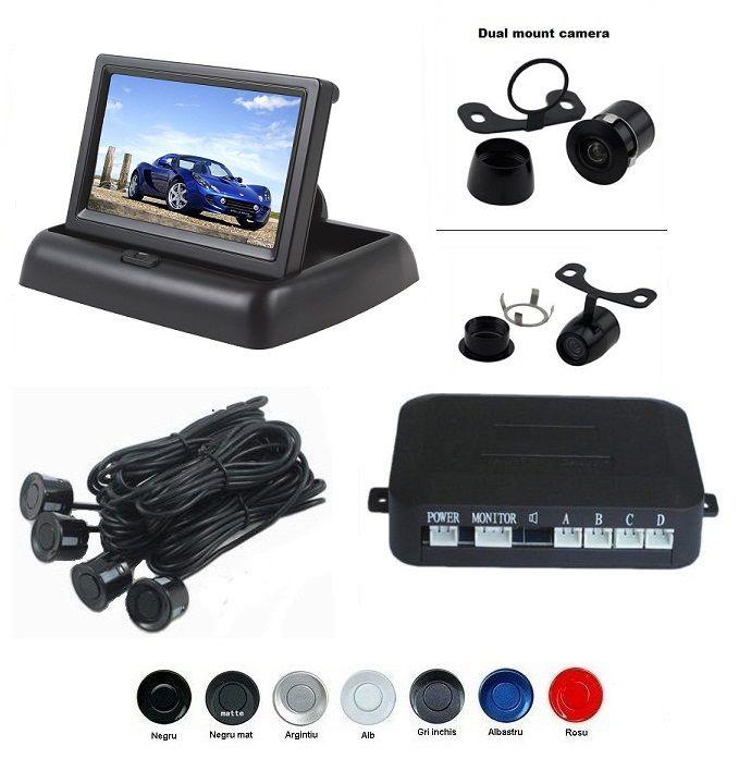 Senzori Parcare Cu Camera Video Si Display LCD De 4.3&quot; Pliabil S612-P 751394