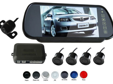 Senzori parcare cu camera video si display LCD de 7&quot; in oglinda S608