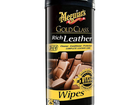 Servetele pentru piele Gold Class Rich Leather Wipes 25 bucati MEGUIAR'S