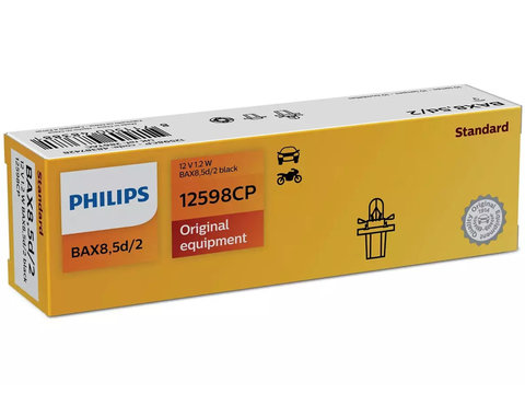 Set 10 Buc Bec Philips BAX8.5D 12V 1.2W 12598CP