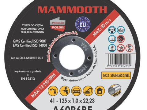 Set 10 Buc Disc Abraziv Mammooth 125mm M.CI41.A60RBF.125.1B