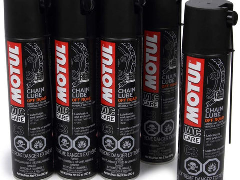 Set 12 Buc Motul Spray Ungere Lant Moto Chain Lube Off Road C3 400ML 102982