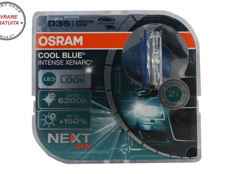 Set 2 Becuri Auto Xenon OSRAM XENARC COOL BLUE INTENSE NEXT GEN D3S HID 66340CBN-H- livrare gratuita