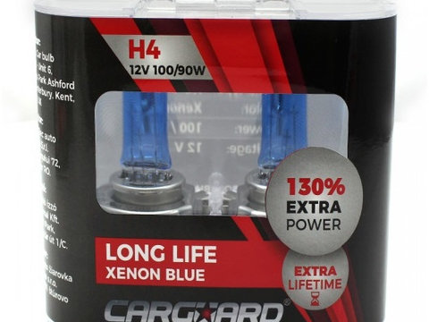 Set 2 becuri carguard h4 90/100w long life xenon blue