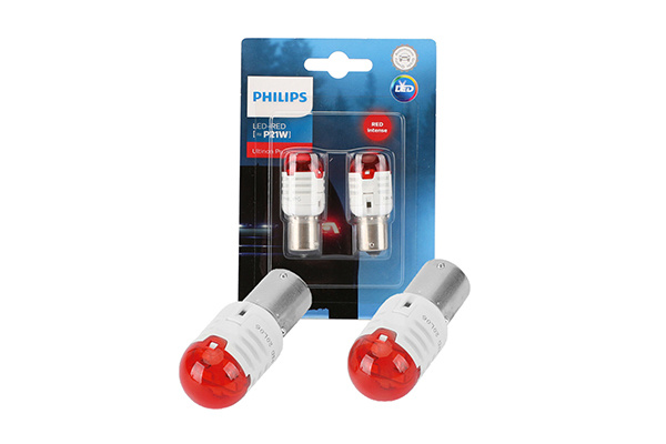 SET 2 BECURI LED EXTERIOR 12V P21 RED BA15S ULTINO